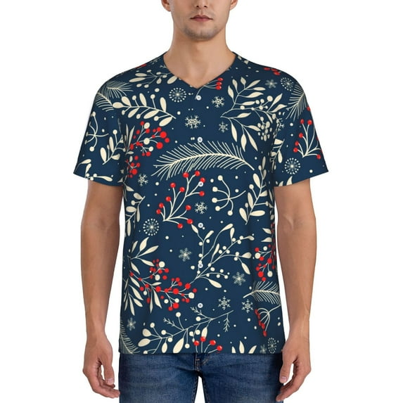 Fotbe Merry Christmas Baseball Jersey Shirt for Men and Women, Casual Short Sleeves Button Down T-Shirt-Large