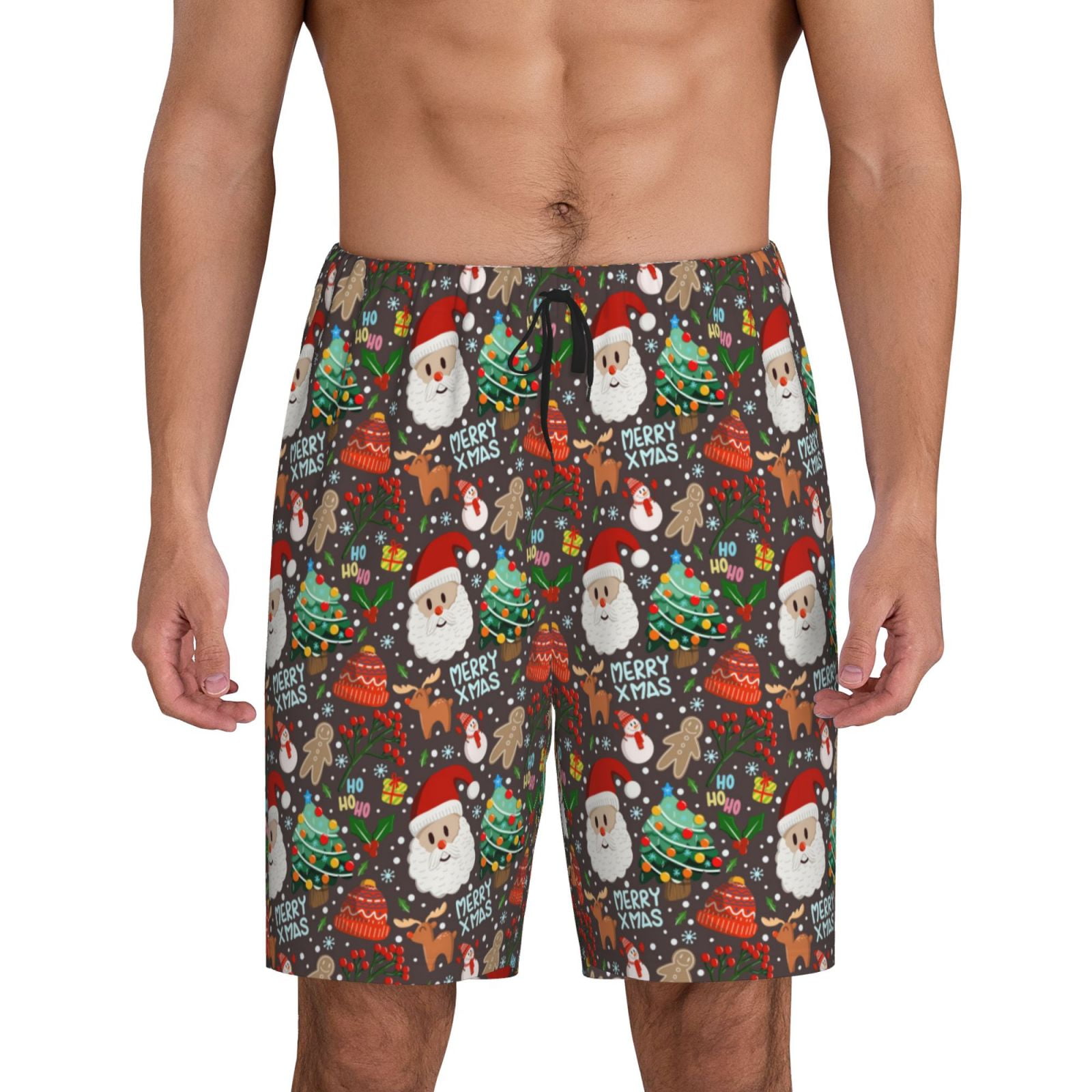 Fotbe Merry Christmas Pajama Shorts for Men, Men's Pajama Bottoms ...