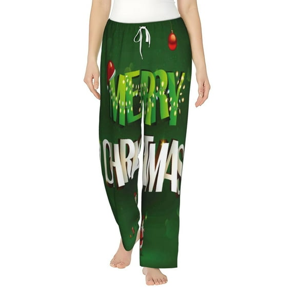 Fotbe Merry Christmas Women's Pajama Pants,Sleepwear Pants,Pj Bottoms Drawstring And Pockets-XX-Large