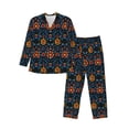 thumbnail image 1 of Fotbe Mexican Flower Pattern Long Sleeve Pajama Set for Men,Sleepwear Set,2-piece Loungewear Set,Soft PJs Comfy Nightwear with Pockets-Small, 1 of 7