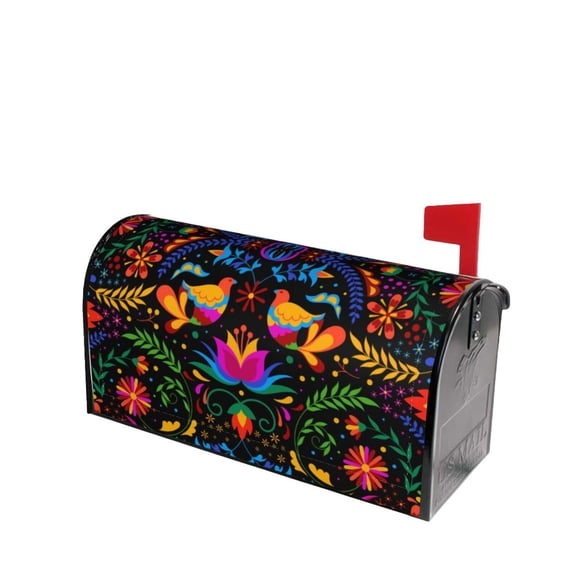 Fotbe Mexican Flower Traditional1 Mailbox Covers Post Letter Box Cover Garden Decor Standard Size-21x18 in