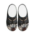 thumbnail image 1 of Fotbe Midnight Butterfly Floral Dream Pattern Women's Fuzzy Curly Fur Memory Foam Loafer Slippers Indoor Outdoor Slippers Winter Home Shoes-46/47, 1 of 7
