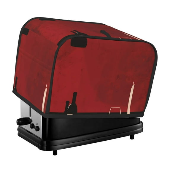 Fotbe Minimalist Romantic Dinner for Two Slice Toaster Cover, Fingerprint Protector, Super Soft Appliance Cover And Dust Cover,Bread Dust Cover & Fingerprint Protection