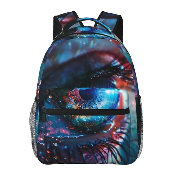 Fotbe Modern Colorful Eyes Pattern Casual Backpack for School, Travel, and Outdoor Activities - Durable, Lightweight, and Comfortable
