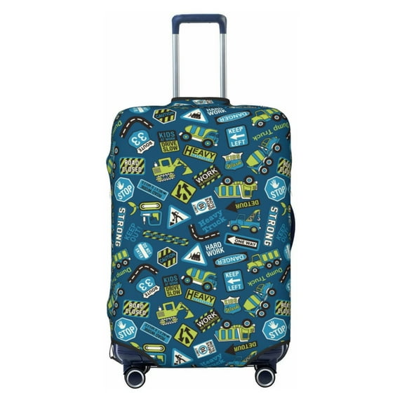 Fotbe Modern Excavator Luggage Cover Protector,Suitcase Protector,Scratch and Dirt Resistant,Fits 18-32 Inch Luggage-Large