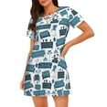 thumbnail image 1 of Fotbe Modern Furniture Pattern Women's Cotton Nightgown Sleepwear Short Sleeves Shirt Casual Print Sleepdress, 1 of 6