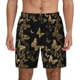 thumbnail image 1 of Fotbe Modern Golden Butterfly Men’s Swim Trunks Quick Dry Swim Shorts Board Shorts with Mesh Lining-Large, 1 of 9