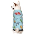 thumbnail image 1 of Fotbe Modern Ice Cream Print Small Dog Sweater Hoodies Pet Grey Hooded Soft Fleece Sweatshirts with Pocket Fall Winter Puppy Cat Sweaters Warm Clothes-Small, 1 of 7