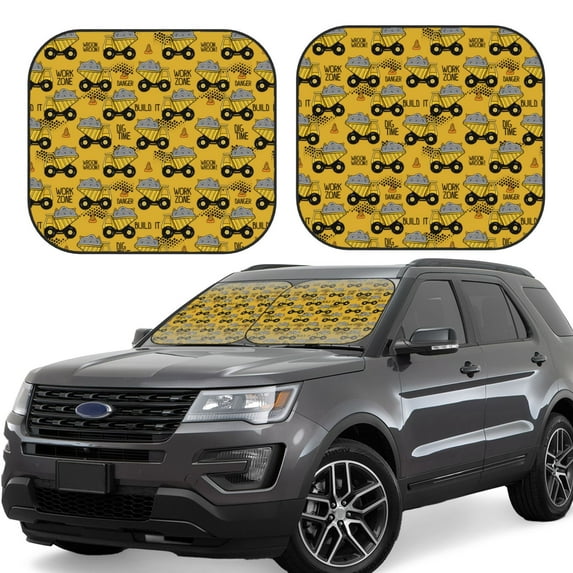 Fotbe Modern Truck 2-Piece Car Windshield Sun Shade | Sun Blocker for Car Windshield | Foldable Automotive Interior Accessories for Sun Protection-Small