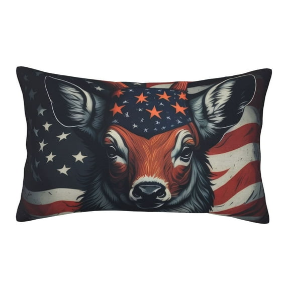 Fotbe Modern USA Deer Head Pillow Cases - Envelope Closure - Luxury, Extra Soft, Cooling Pillow Covers - Wrinkle, Fade, Stain Resistant-14"x20"