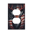 thumbnail image 1 of Fotbe Modern USA Deer Head Print Duplex Receptacle Wall Plate, 1-Gang 5.0" x3.0" Wall Outlet Covers, Dual Outlet Faceplates Covers, Color-matched Screws Included-Style S, 1 of 6