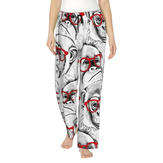 Fotbe Monkey Women's Pajama Pants,Sleepwear Pants,Pj Bottoms Drawstring And Pockets-XX-Large