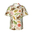 thumbnail image 1 of Fotbe Monkeys In The Jungle Hawaiian Shirt For Men Unisex Summer Beach Casual Short Sleeve Cotton Linen Button Down Shirts-Small, 1 of 9