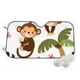 thumbnail image 1 of Fotbe Monkeys Swinging from Palms Car Windshield Sunshade | Sun Visor Protector Front Window Shade, Keeps Out UV Rays, Keeps Your Vehicle Cool-, 1 of 7