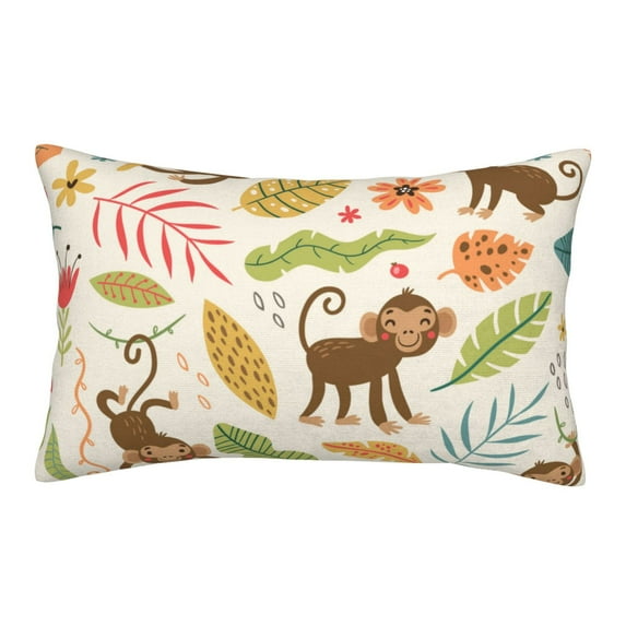 Fotbe Monkeys in the Jungle Pillow Cases - Envelope Closure - Luxury, Extra Soft, Cooling Pillow Covers - Wrinkle, Fade, Stain Resistant-16"x24"
