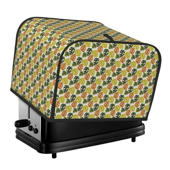 Fotbe Monstera Leaves for Four Slice Toaster Cover, Fingerprint Protector, Super Soft Appliance Cover And Dust Cover,Bread Dust Cover & Fingerprint Protection