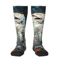thumbnail image 1 of Fotbe Moon Flower White Owl print Women's Men's Novelty Crew Socks Cotton Socks Knee High Socks for Walking,Running,Nurses,Pregnancy, 1 of 8