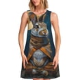 thumbnail image 1 of Fotbe Moon Night Sky Cute Rabbit Pattern Women’s Summer Tank Midi Dress – Sleeveless A-Line Dress, Floral T-Shirt Dress, Casual Flowing Beach Sundress, 1 of 7