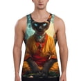 thumbnail image 1 of Fotbe Moonlit Hairless Cat Monk Pattern Men's Quick Dry Workout Tank Top Gym Muscle Tee Fitness Bodybuilding Sleeveless T Shirt Breathable Workout Shirt-X-Large, 1 of 9