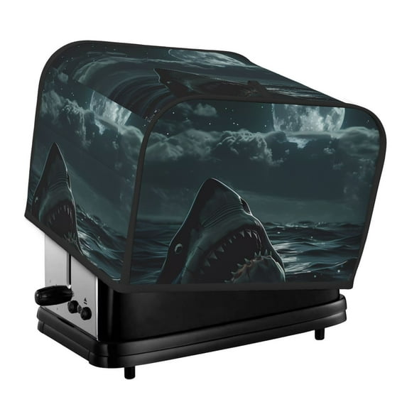 Fotbe Moonlit Night Sky Shark for Four Slice Toaster Cover, Fingerprint Protector, Super Soft Appliance Cover And Dust Cover,Bread Dust Cover & Fingerprint Protection