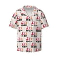 Fotbe Mothers Day print Short Sleeve Button Down Shirts for Men Casual