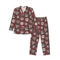 thumbnail image 1 of Fotbe Mountain Adventure Badges Pattern Long Sleeve Pajama Set for Men,Sleepwear Set,2-piece Loungewear Set,Soft PJs Comfy Nightwear with Pockets-X-Large, 1 of 7