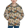 thumbnail image 1 of Fotbe Multi-Colored Roosters Pattern Youth Pullover Hooded Sweatshirt, Boys Hoodie, Kangaroo Pocket Hoodie for Kids Girls -X-Large, 1 of 6