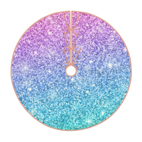 Fotbe Multicolor Glitter Pattern Christmas Tree Skirt, Tree Skirts Plush Christmas Decorations, Christmas Tree Skirts Xmas Decorations Holiday Party Decor-30"