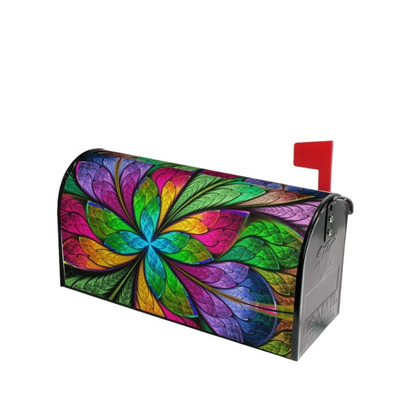 Fotbe Multicolored Beautiful Flower Mailbox Covers Post Letter Box Cover Garden Decor Standard Size-25.5x21 in