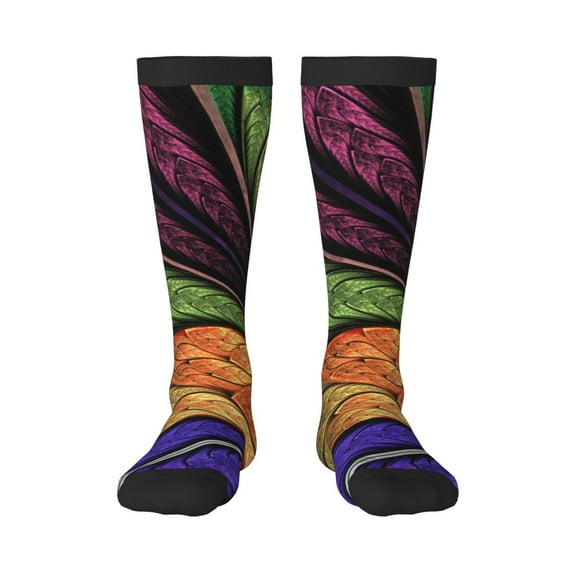 Fotbe Multicolored Beautiful Flower1 print Women's Men's Novelty Crew Socks Cotton Socks Knee High Socks for Walking,Running,Nurses,Pregnancy