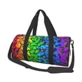 thumbnail image 1 of Fotbe Multicolored Butterflies Pattern Foldable Sports Gym Bag with Wet Dry Pocket, Ultralight Travel Bag, Large Capacity Duffel Bag, Splash Proof Carry on Bag, Overnight Bag, Weekender Bag, 1 of 8