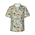 thumbnail image 1 of Fotbe Mushroom House Insect Frog Hawaiian Shirt for Men Unisex Summer Beach Casual Short Sleeve Cotton Linen Button Down Shirts-X-Large, 1 of 5