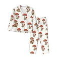 thumbnail image 1 of Fotbe Mushroom Pattern Long Sleeve Pajama Set for Women,Sleepwear Set,2-piece Loungewear Set,Soft PJs Comfy Nightwear with Pockets -Large, 1 of 7