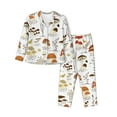 thumbnail image 1 of Fotbe Mushrooms And Butterflies Pattern Long Sleeve Pajama Set for Women,Sleepwear Set,2-piece Loungewear Set,Soft PJs Comfy Nightwear with Pockets -Medium, 1 of 7