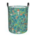 thumbnail image 1 of Fotbe Mushrooms and Flowers Laundry Basket with Handles, Waterproof Large Laundry Hamper, Wash Bag for Corner Dorm, Rolling Laundry Basket with Handles-Small, 1 of 8