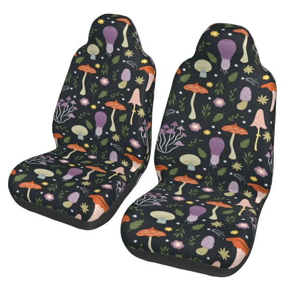 Fotbe Mushrooms Pattern Automotive Seat Covers for Cars Trucks and SUVs – Car Seat Covers for Front Seats,Protective Seat Covers,Vehicle Seat Covers, Set of 2