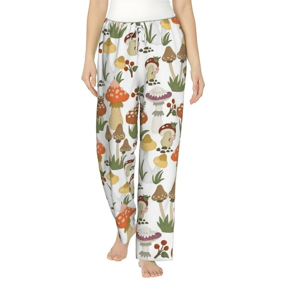 Fotbe Mushrooms Women's Pajama Pants,Sleepwear Pants,Pj Bottoms Drawstring And Pockets-Small