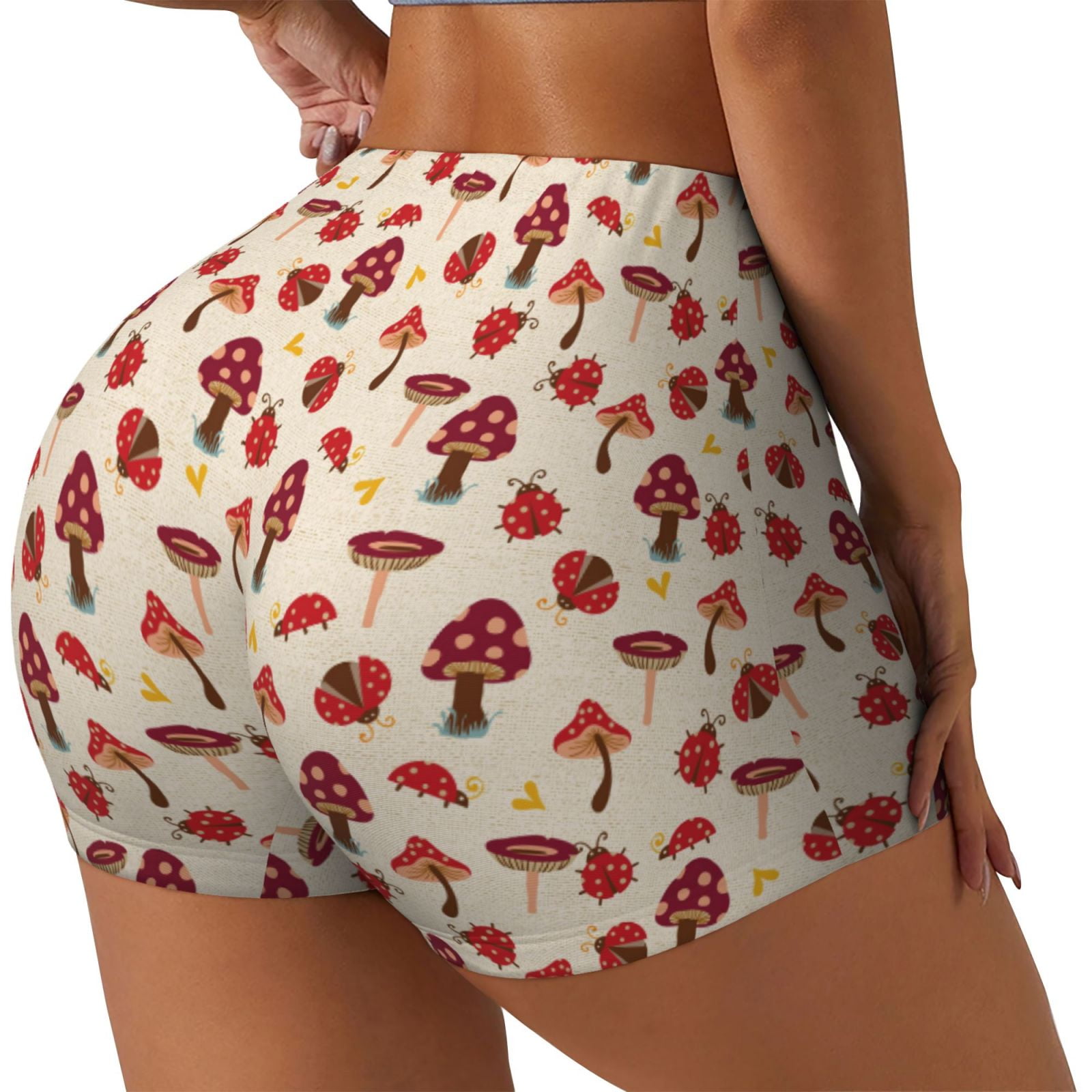 Red Mushroom Dot Print Pattern Women's Shorts