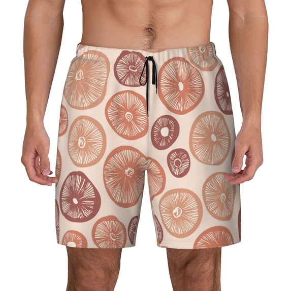 Fotbe Mushrooms2 Men’s Swim Trunks Quick Dry Swim Shorts Board Shorts with Mesh Lining-X-Large