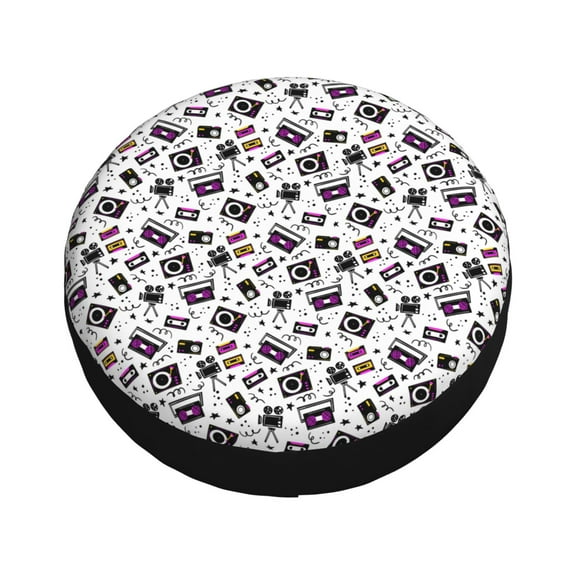 Fotbe Music Player Spare Tire Cover Thickening Universal Fit for Jeep, Trailer, RV, SUV, Truck, Tough Tire Wheel Soft Cover-17 inch