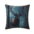 thumbnail image 1 of Fotbe Mystical Forest Elk Pattern Velvet Decorative Throw Pillow Covers with Elegant Piping, Soft Plush Cushion Cover for Sofa, Bed, Car, Office-16"x16", 1 of 8