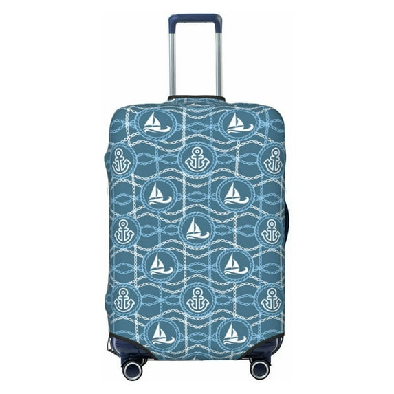 Fotbe Nautical Luggage Cover Protector,Suitcase Protector,Scratch and Dirt Resistant,Fits 18-32 Inch Luggage-Small