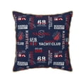 thumbnail image 1 of Fotbe Nautical Style Sailboat Pattern Velvet Decorative Throw Pillow Covers with Elegant Piping, Soft Plush Cushion Cover for Sofa, Bed, Car, Office-20"x20", 1 of 8