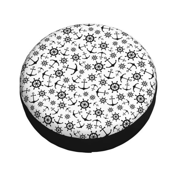 Fotbe Nautical Themed Simple Anchors Spare Tire Cover Thickening Universal Fit for Jeep, Trailer, RV, SUV, Truck, Tough Tire Wheel Soft Cover-16 inch