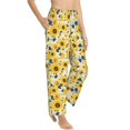thumbnail image 1 of Fotbe Navy Blue Leaf Sunflower Women's Pajama Pants,Sleepwear Pants,Pj Bottoms Drawstring And Pockets-Medium, 1 of 7
