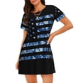 thumbnail image 1 of Fotbe Navy Camouflage American Flag Pattern Women's Cotton Nightgown Sleepwear Short Sleeves Shirt Casual Print Sleepdress, 1 of 6