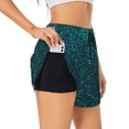 thumbnail image 1 of Fotbe Navy blue sparkling Pattern Womens High Waist Running Shorts Athletic Workout Quick Dry Shorts for Women with Pockets Gym Yoga Summer Shorts-Medium, 1 of 7