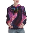 thumbnail image 1 of Fotbe Neon Futuristic Dragon Pattern Womens Long Sleeve Hoodie, Pullover Hooded Sweatshirt, Kangaroo Pocket Hoodie with Eye-catching Drawstrings-Medium, 1 of 7