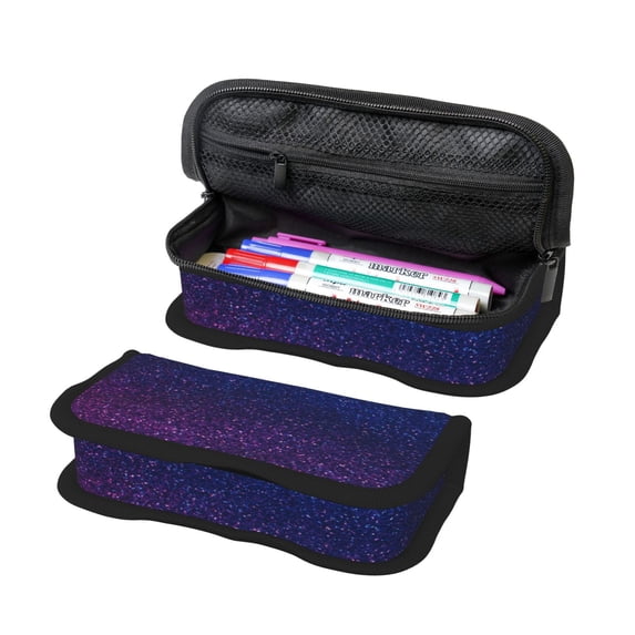 Fotbe Neon Glitter Pattern Pencil Case,Canvas Pen Case, Multi- Slot Pencil Pouch, Portable Pencil Bag, Pen Case for& Office, Makeup Bag ,Zipper Pouch