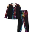 thumbnail image 1 of Fotbe Neon Psychedelic Giraffe Pattern Long Sleeve Pajama Set for Women,Sleepwear Set,2-piece Loungewear Set,Soft PJs Comfy Nightwear with Pockets -X-Large, 1 of 7